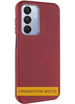 Шкіряний чохол leather case metal buttons для samsung galaxy s25 ultra red