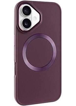 Tpu чохол bonbon metal style with magnetic fit для apple iphone 16 plus (6.7") бордовий / plum