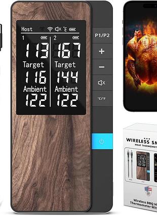 Беспроводной термометр для мяса apkezel wireless smart meat thermometer bluetooth с дисплеем и app chefbbq, новый
