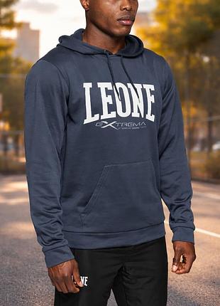 Толстовка з капюшоном і кишенею чоловіча leone худі кофта сіра демісезонна м