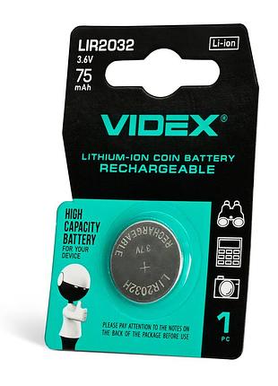 Аккумулятор литиевый videx lir2032 1шт blister card ft