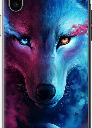 Чехол на iphone x арт-волк из силикона fch_0161256