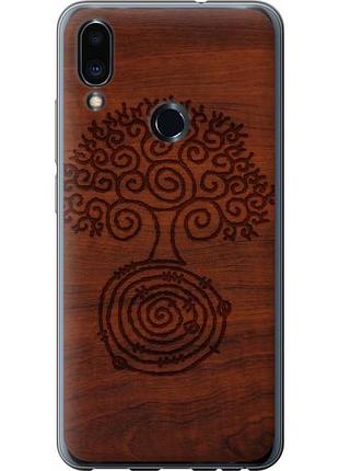 Чехол на meizu note 9 узор дерева из пластика fch_0165464