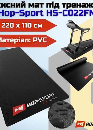 Захисний мат під тренажери hop-sport hs-c012fm 120×60 см чорний антиковзкий pvc килимок для фітнес-обладнання та захисту підлоги