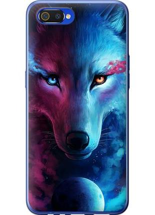 Чехол на realme c2 арт-волк из пластика fch_0161192