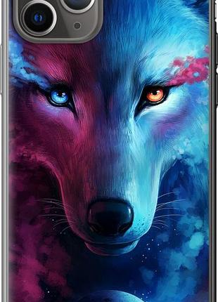 Чехол на iphone 11 pro арт-волк из пластика fch_0005329