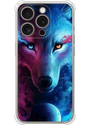 Чехол на iphone 15 pro арт-волк из силикона fch_0161261