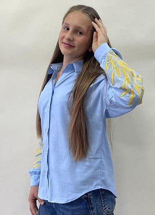Рубашка вышита для девички колоски 158