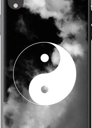 Чехол на iphone xr инь и янь из пластика fch_0159119