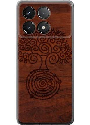 Чехол на xiaomi poco f6 pro узор дерева из силикона fch_0165542