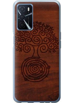 Чехол на oppo a54s узор дерева из силикона fch_0165487