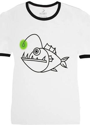 Футболка klost "angler fish (глибоководний рибалка)" white, xl