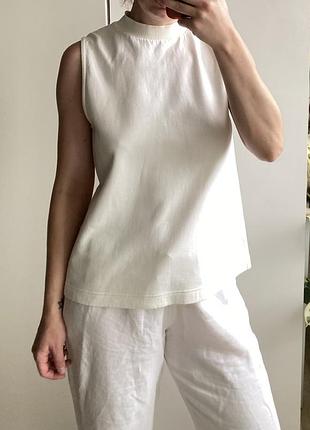 Топ massimo  dutti белый хлопок