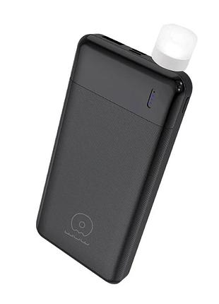 Зовнішній акумулятор wuw y162 10000mah + led ліхтарик black