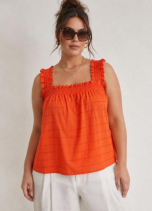 ☀️ яскравий літній топ plus size від f&f (британія)