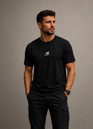 Футболка мужская new balance черная чоловіча футболка майка br-st xl
