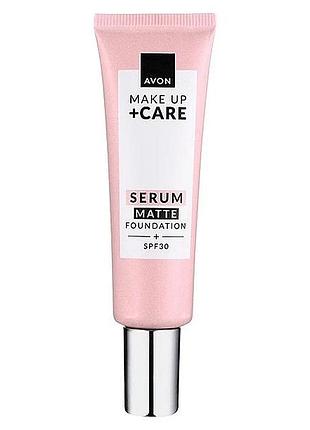 Матирующий тональный крем-сыворотка — avon make up + care serum matte foundation spf30 245n — natural beige (1291102-1021887395-2