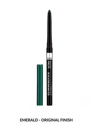 Олівець для очей avon ultra color glimmerstick eyeliner retractable emerald смарагдовий 0.28 г