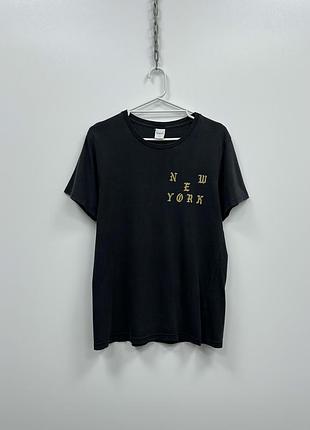 Футболка мерч gildan kаnyе wеst i feel like pablo new york t-shirt black