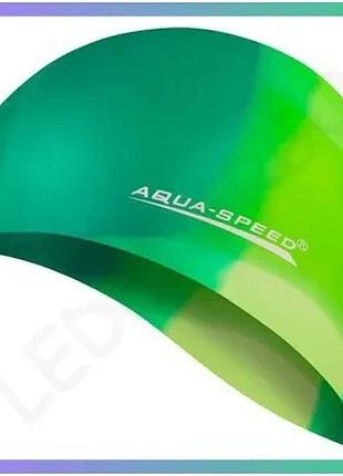 Шапка для плавання aqua speed bunt мультиколор силіконова шапочка для басейну унісекс для плавців sku_113-63