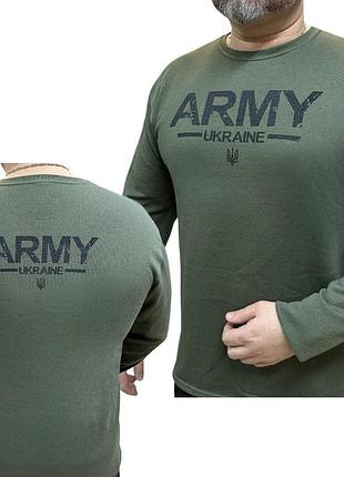 Лонгслів теплий тактичний на флісі хакі "army"/ тактична кофта камуфляжна тепла