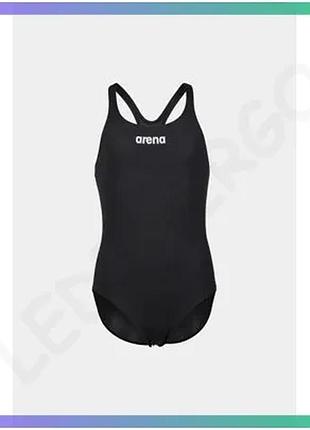 Купальник закрытый arena team swim pro solid для девочек черный белый 98 см для плавания и тренировки sku_005755-550