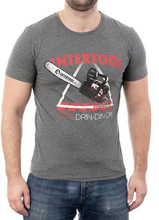 Футболка темно-серая, 95% хлопок, 5% спандекс, s intertool sp-2231