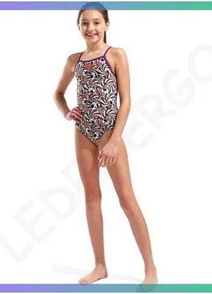 Купальник закрытый для девочек arena fun skulls swimsuit lightdrop мультиколор для плавания 140 см sku_010284-590