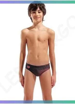 Плавки arena dim light swim briefs черные коралловые для мальчиков 128 см купальные плавательные брюки sku_008148-504