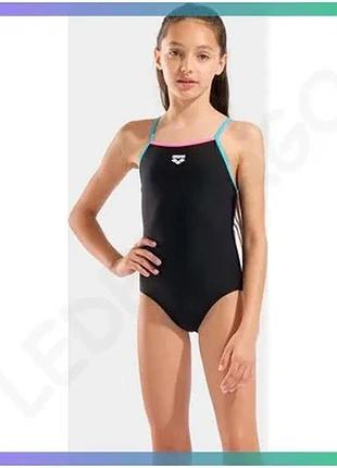 Купальник закрытый детский arena swimsuit light drop solid черный для плавания 152 см sku_00000042773