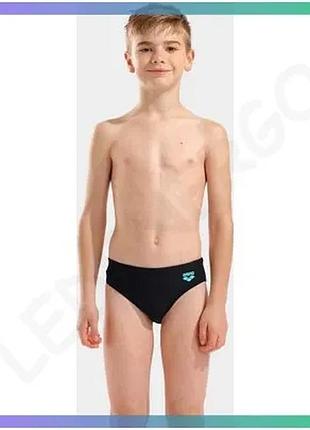 Плавки-сліпи для хлопчиків arena tales чорний бірюзовий 128 см еластичні для плавання маленьких плавці sku_009086-508