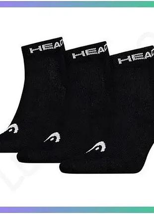 Шкарпетки head elements all sports quarter 3p чорні 35-38 для чоловіків спортивні бавовняні sku_701229010-001