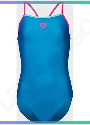 Купальник закрытый arena swimsuit light drop solid синий для девочек 116 см для плавания sku_005919-860