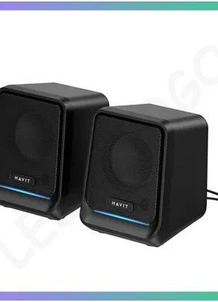 Стерео колонки havit sk767 usb 10w rgb для комп'ютера чорні акустична система з підсвіткою sku_vendorcode