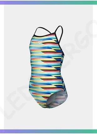 Купальник arena racing stripe swimsuit lightdr мультиколор для девочек 140 см для плавания sku_009006-550