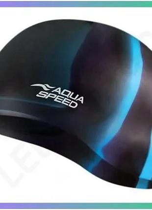 Шапка для плавання aqua speed bunt мультиколор силіконова унісекс для басейну sku_113-33