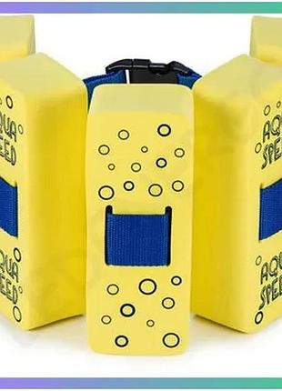 Пояс для плавання aqua speed kiddie ii octopus жовтий для дітей 15-30кг допоміжний засіб для плавучост sku_538-octopus