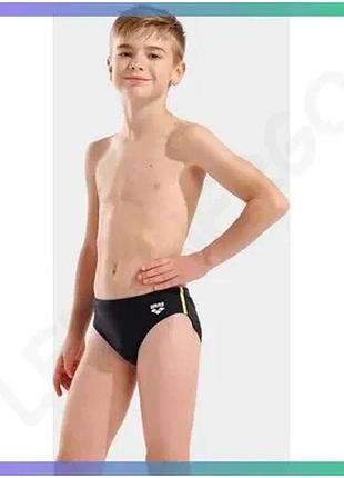 Плавки arena swim briefs solid черные и желтые для плавания детей 152 см sku_008371-583