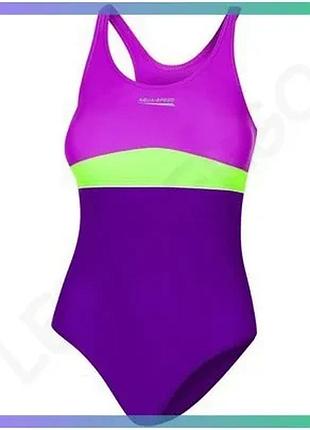 Купальник aqua speed emily 6511 для девочек фиолетовый и зеленый 140 см спортивный пляжный костюм sku_367-48