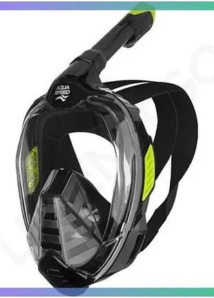Полнофасная маска aqua speed veifa zx черная желтая для дайвинга и подводного плавания унисекс s/m sku_554-38