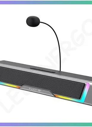 Игровая колонка soundbar havit sk221 6w usb bluetooth rgb для компьютера и караоке sku_vendorcode