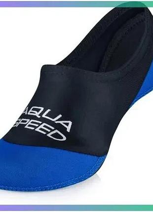 Шкарпетки для бассейна aqua speed neo socks черные синие 36-37 неопрен для защиты ног унитекс
