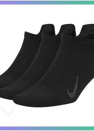 Шкарпетки nike w nk everyday plus ltwt ns чорні 3 пари для жінок 34-38 спортивні для тренувань sku_cv2964-010