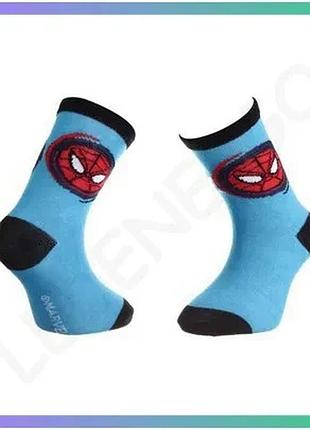 Шкарпетки spider man голубые для детей 23-26 дышащие с принтом для повседневного ношения sku_43890147-7