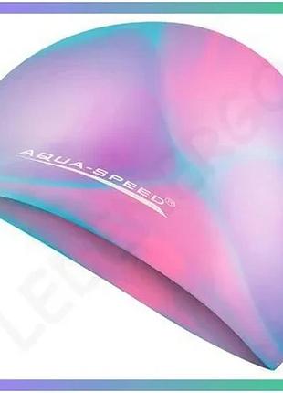 Шапка для плавання aqua speed bunt мультиколор силіконова унісекс для басейну та тренувань sku_113-36