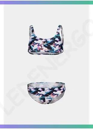Купальник для девочек arena tie and dye белый синий мультиколор спортивный для плавания 128 см sku_006206-500