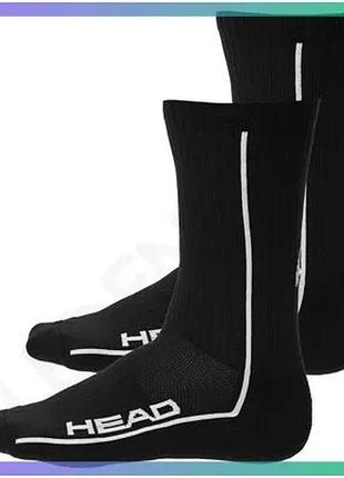 Спортивные носки head all sports performance crew 2p черные для мужчин размер 39-42 дышащие sku_701229020-001