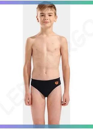 Плавки-сліпи для хлопчиків arena bright swim briefs чорний помаранчевий 128 см для плавання дитячі пла sku_006724-503