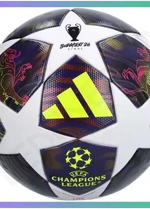 Футбольный мяч adidas ucl league junior 290g для детей размер no5 тренировки и игры белый фиолетовый ч sku_jx9097