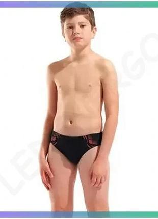 Плавки arena poseidonia swim briefs чорні коралові для хлопчиків 128 см дитячі для плавання sku_009009-504